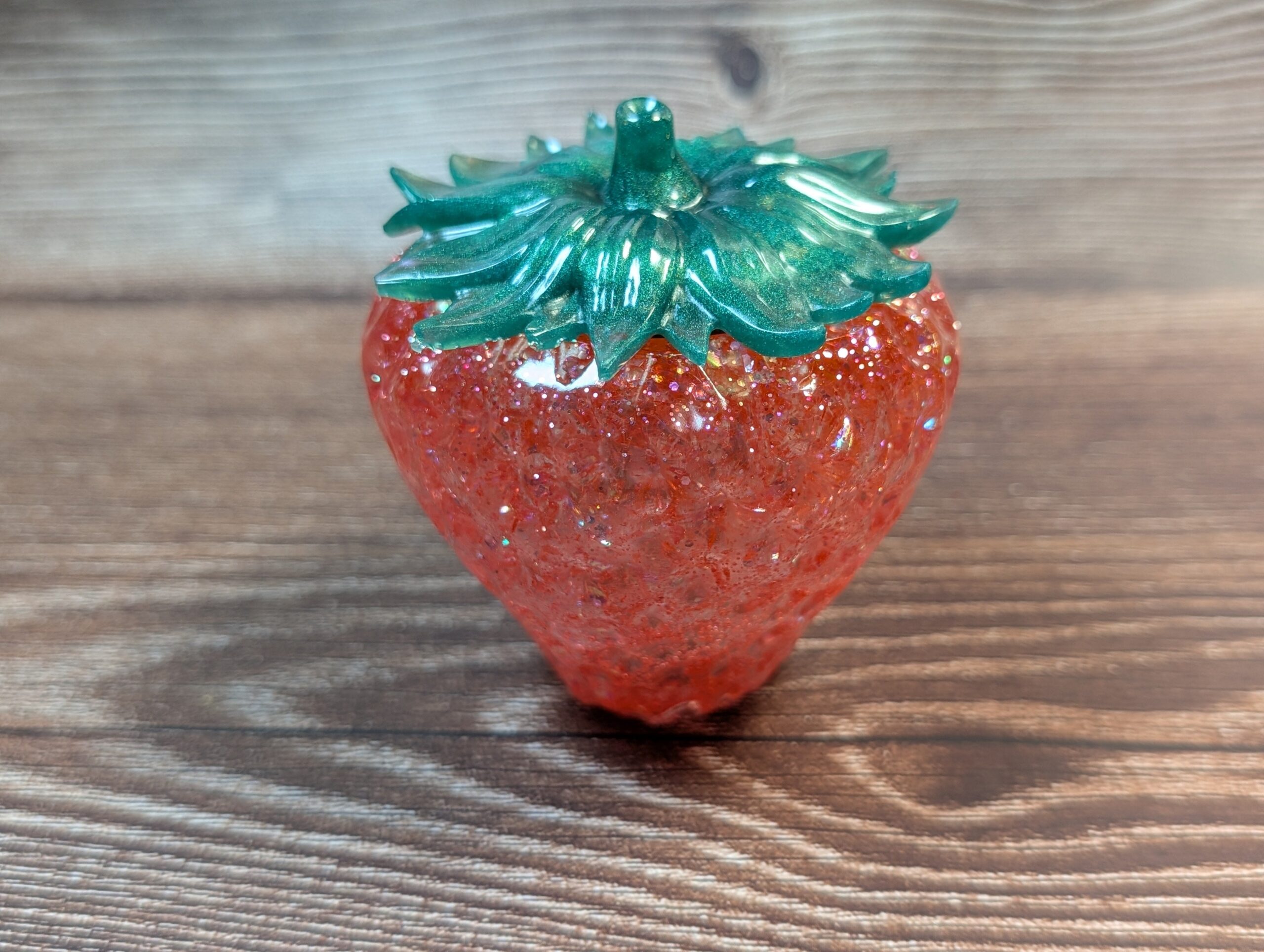 Strawberry Trinket Jar – Pink Sparkle - Image 2