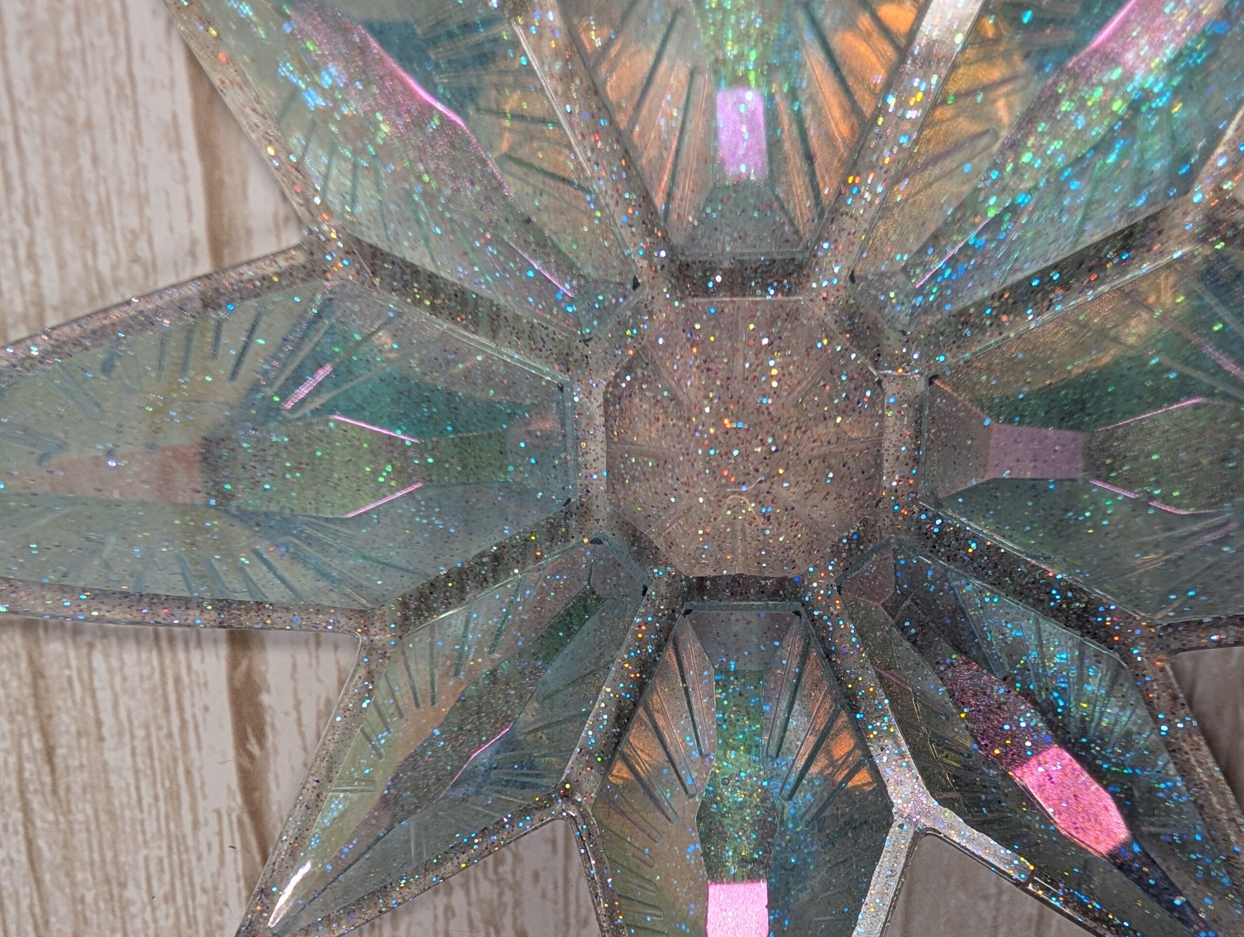 Handmade Chameleon Star Ornament – Winter Fae - Image 5