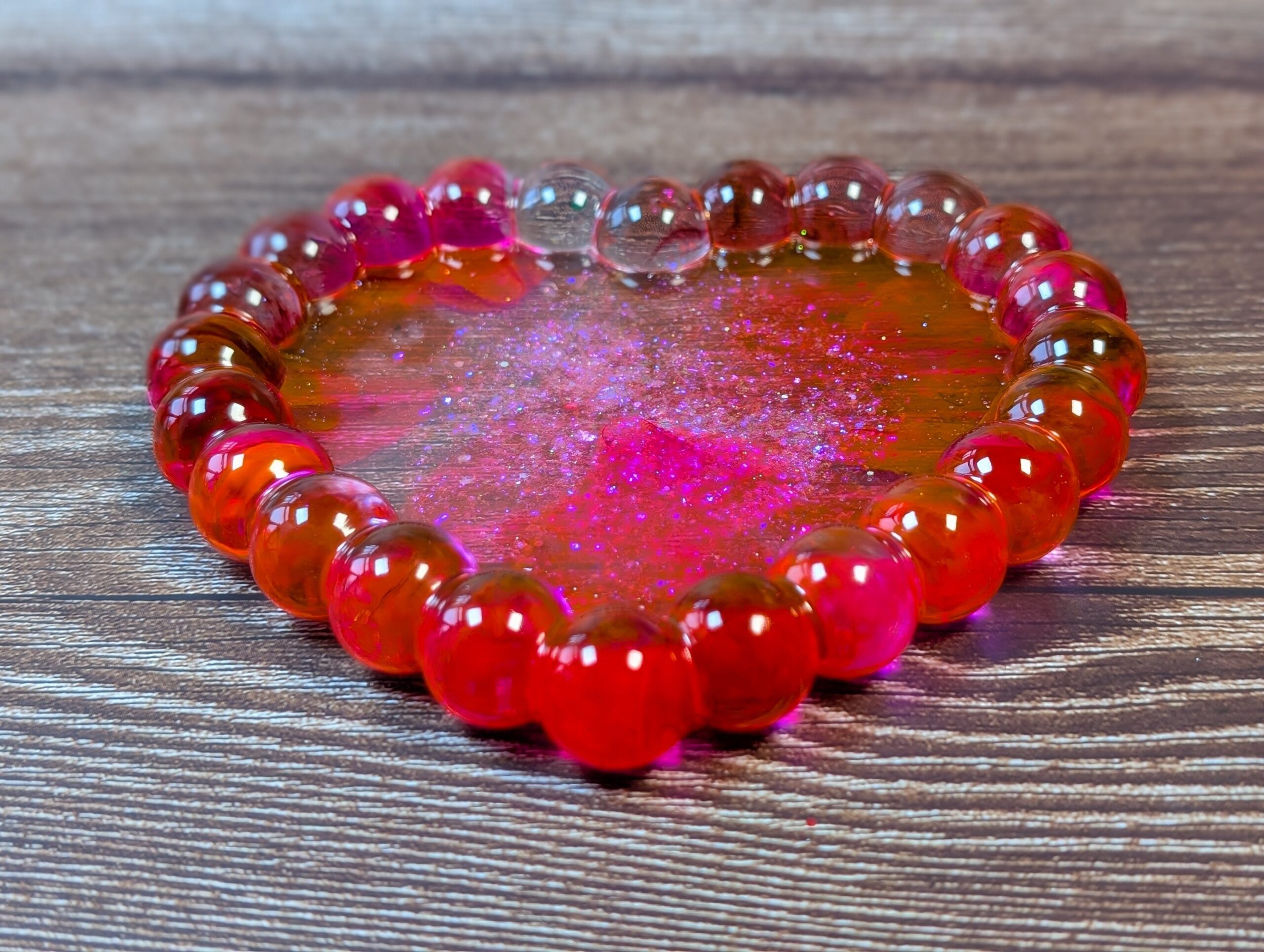 Handmade Resin Tray Hot Pink