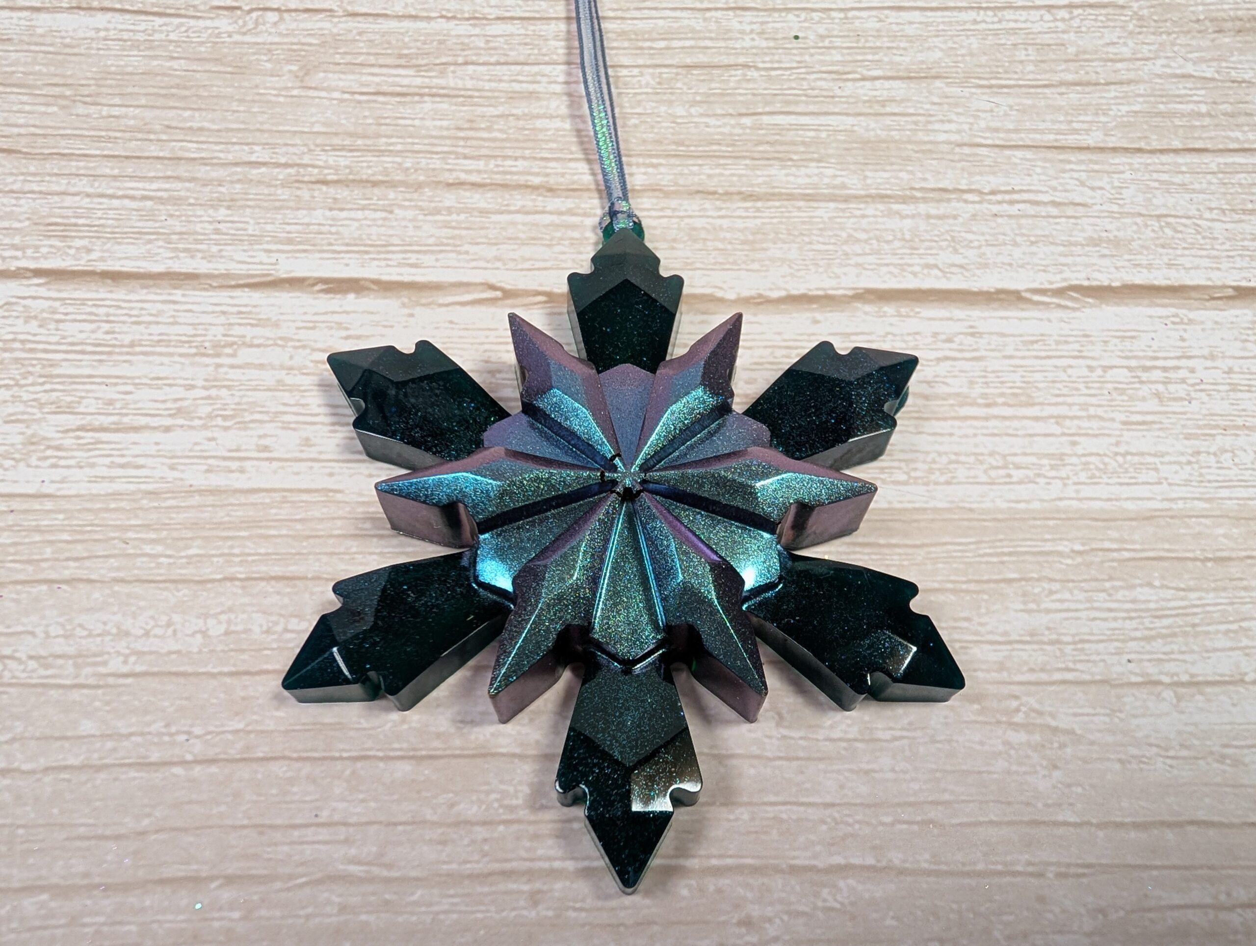 Handmade Resin Snowflake Ornament - Deep Sea - Image 2