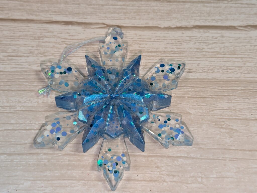 Handmade Resin Snowflake Ornament - Frosty