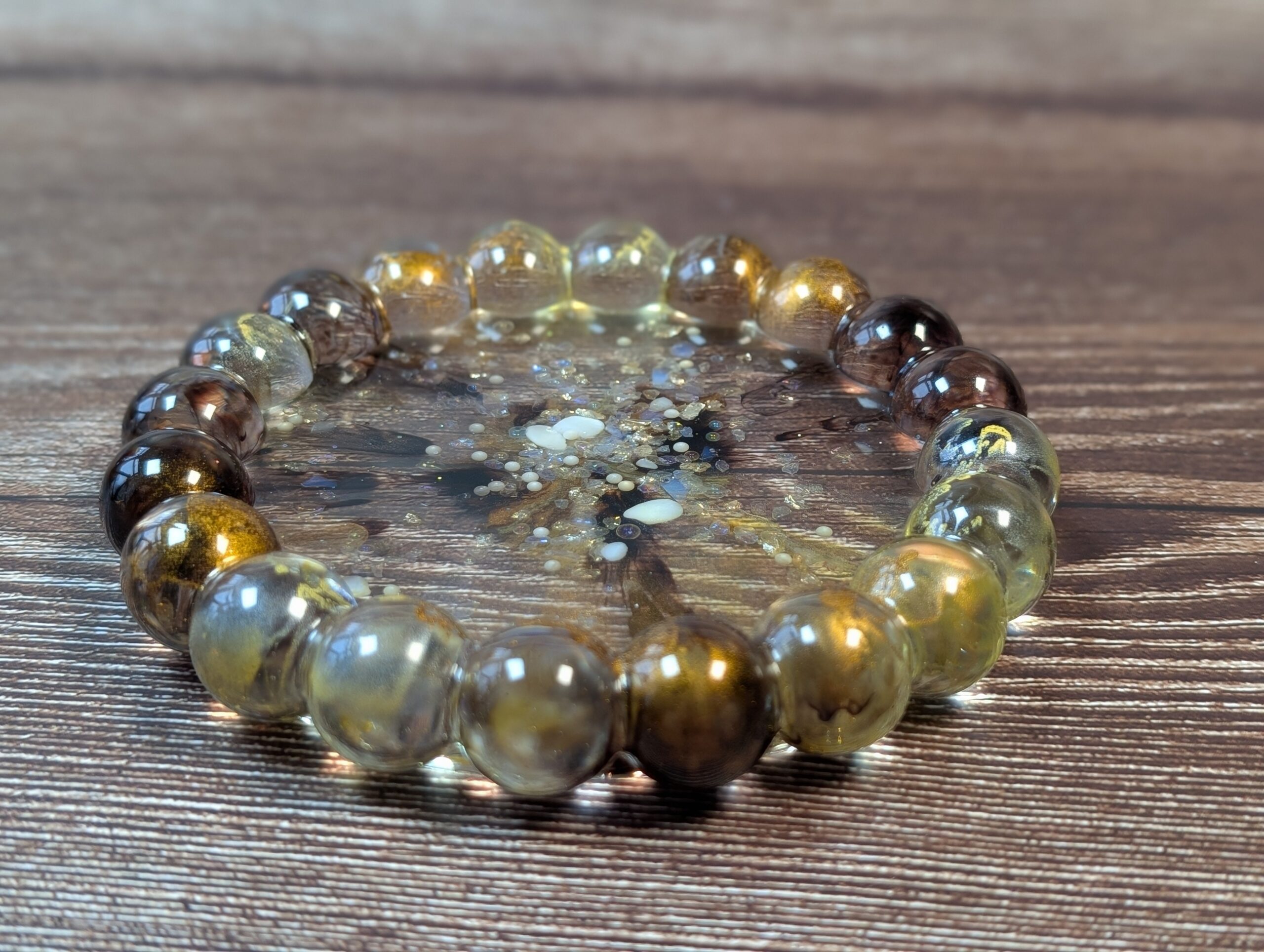 Coffee & Caramel Galaxy Geode Bubble Tray