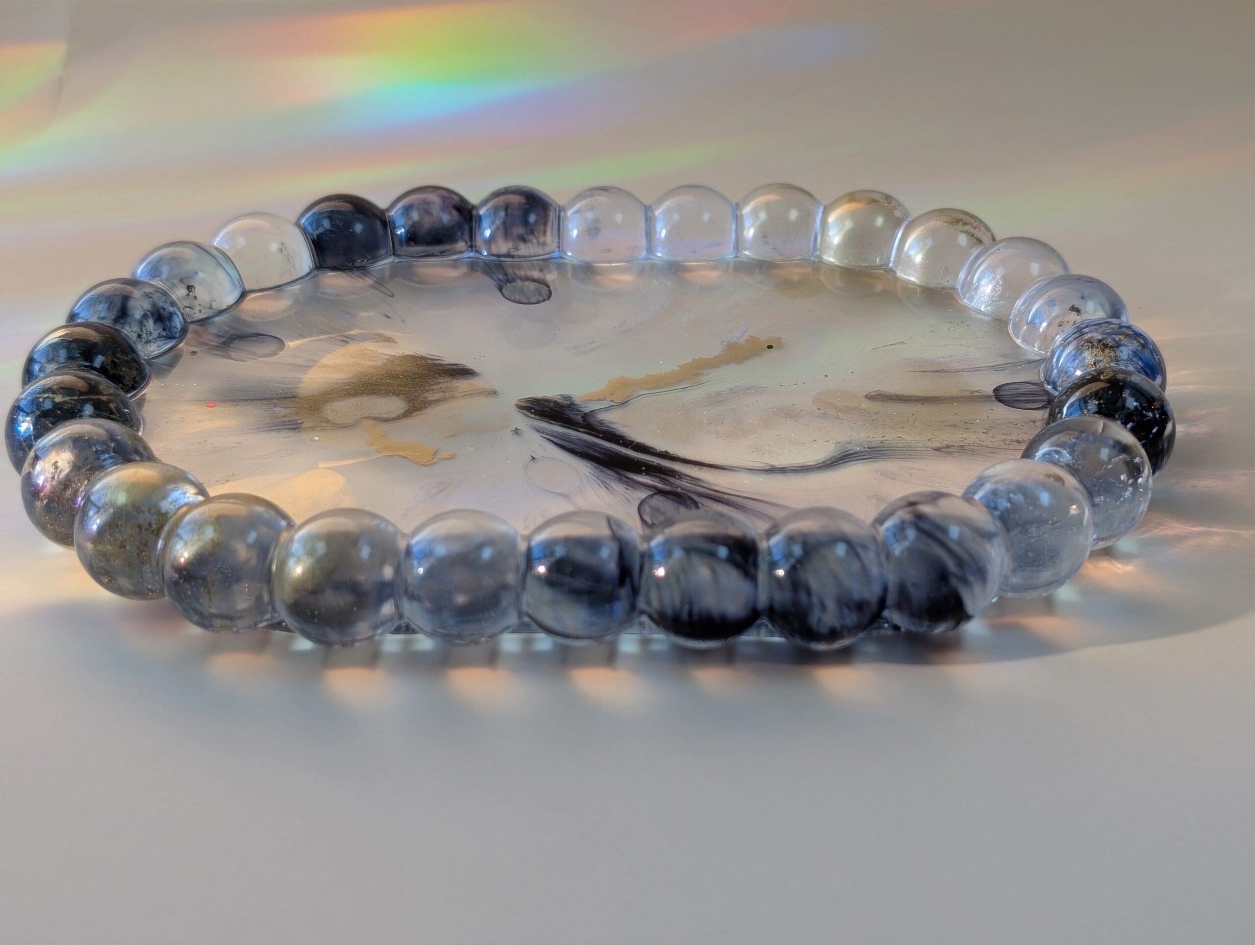 Oval Bubble Tray in Stormlight Gold - Image 2