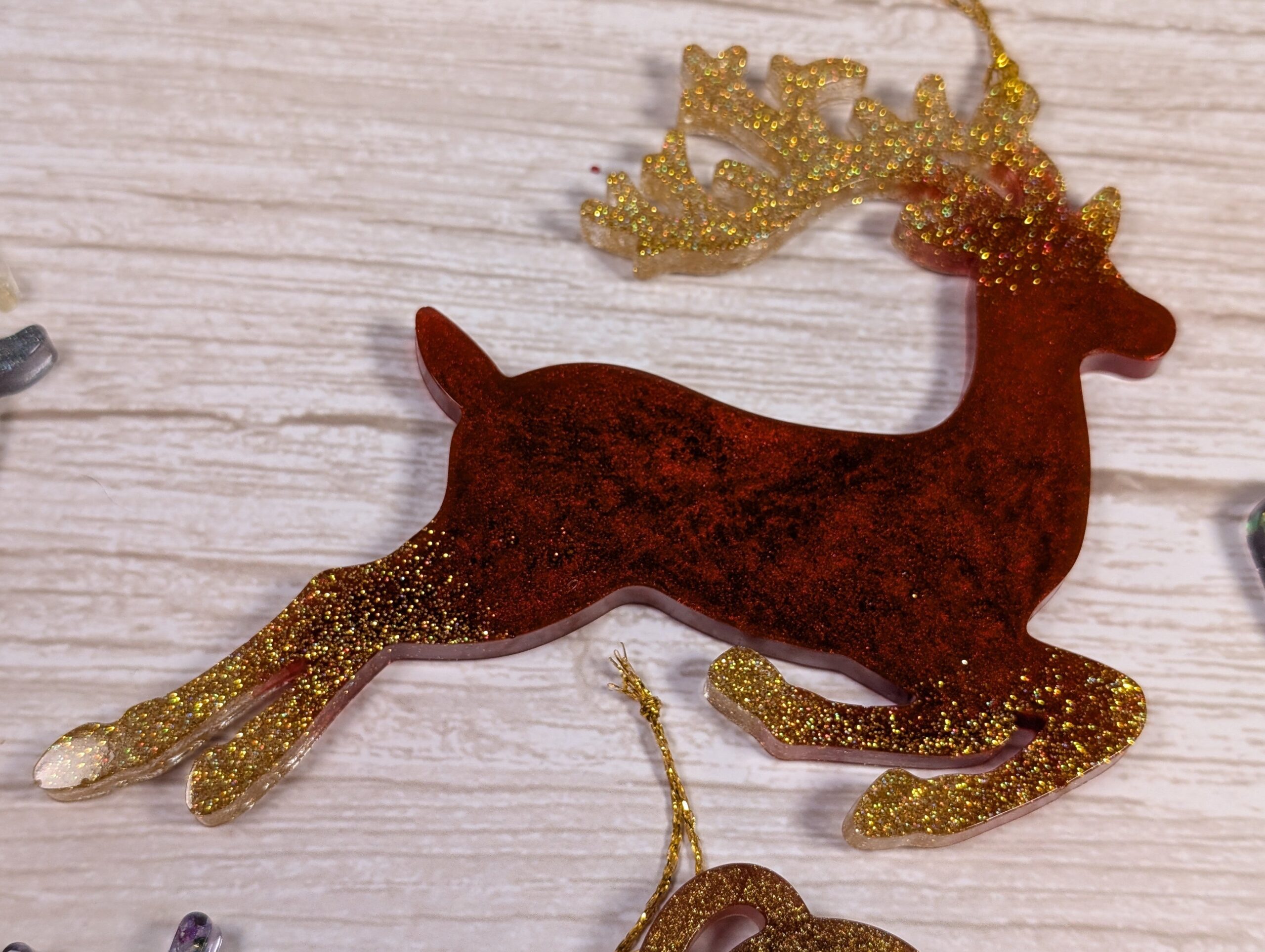 Handmade Resin Reindeer Christmas Ornaments - Image 5