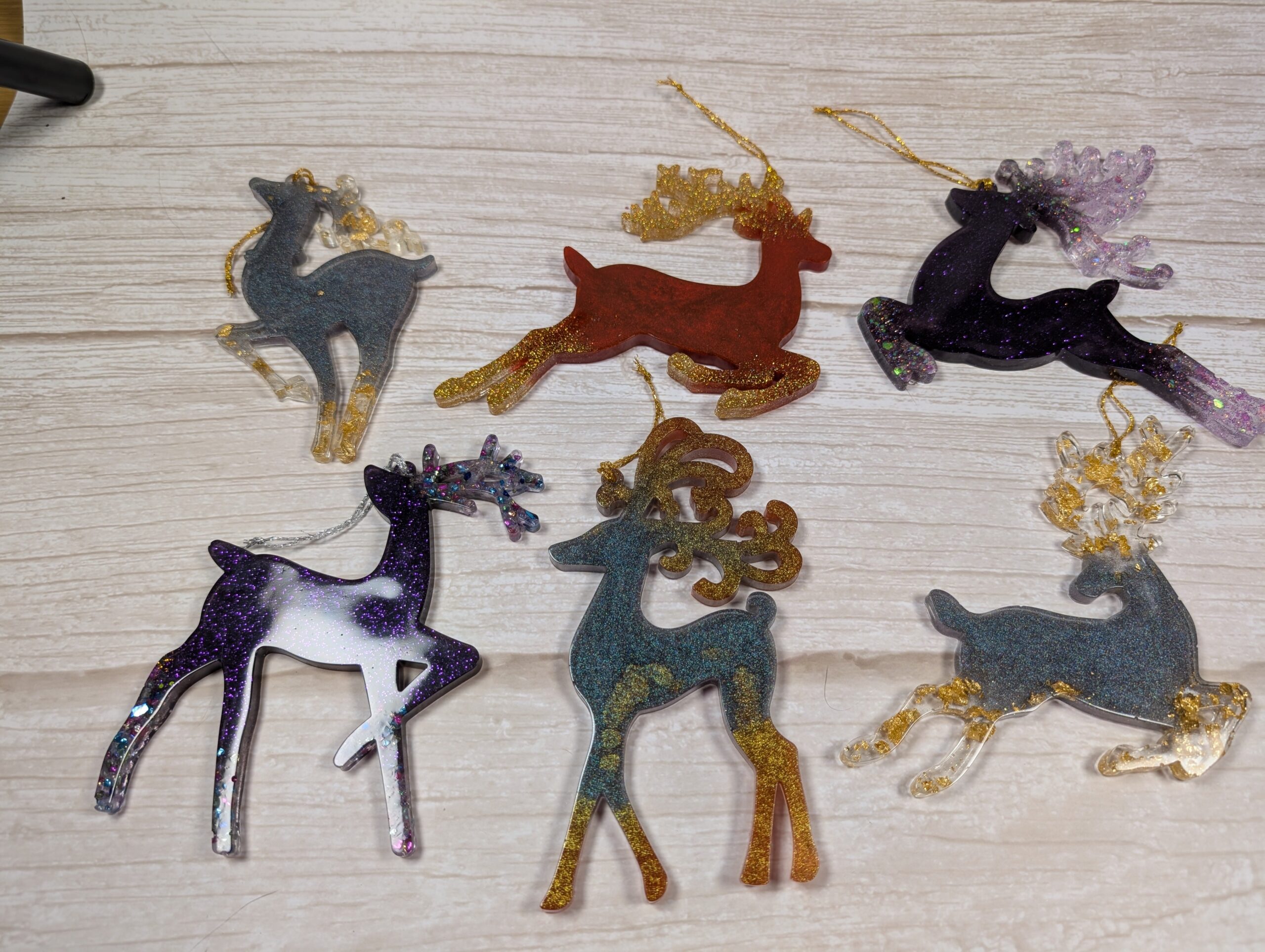 Handmade Resin Reindeer Christmas Ornaments - Image 2