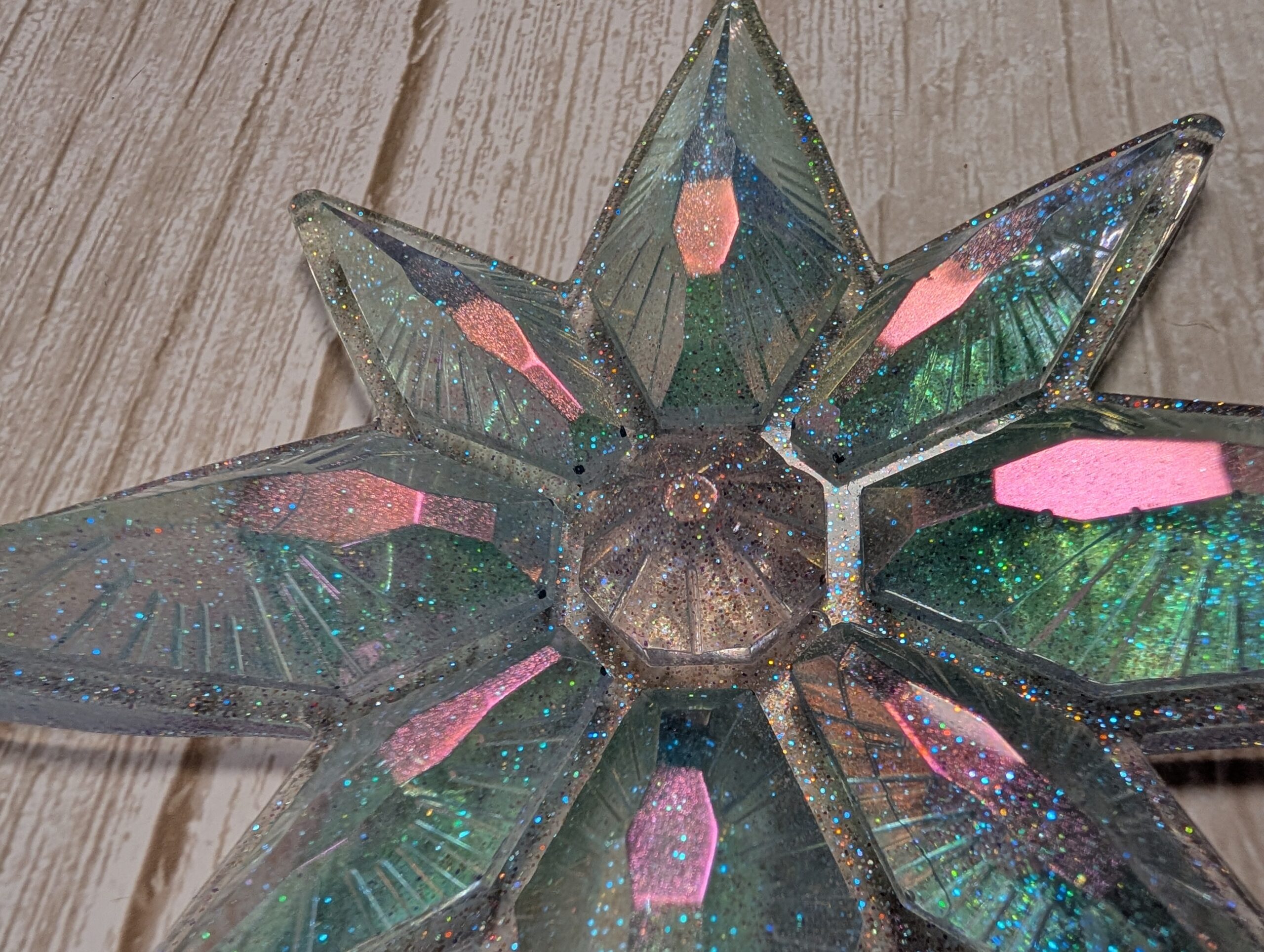 Handmade Chameleon Star Ornament – Winter Fae - Image 4