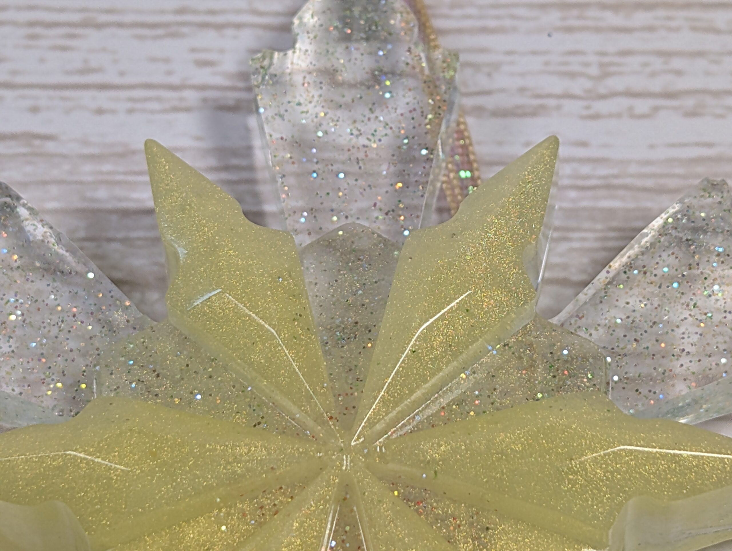 Handmade Resin Snowflake Ornament - Daffodil - Image 2