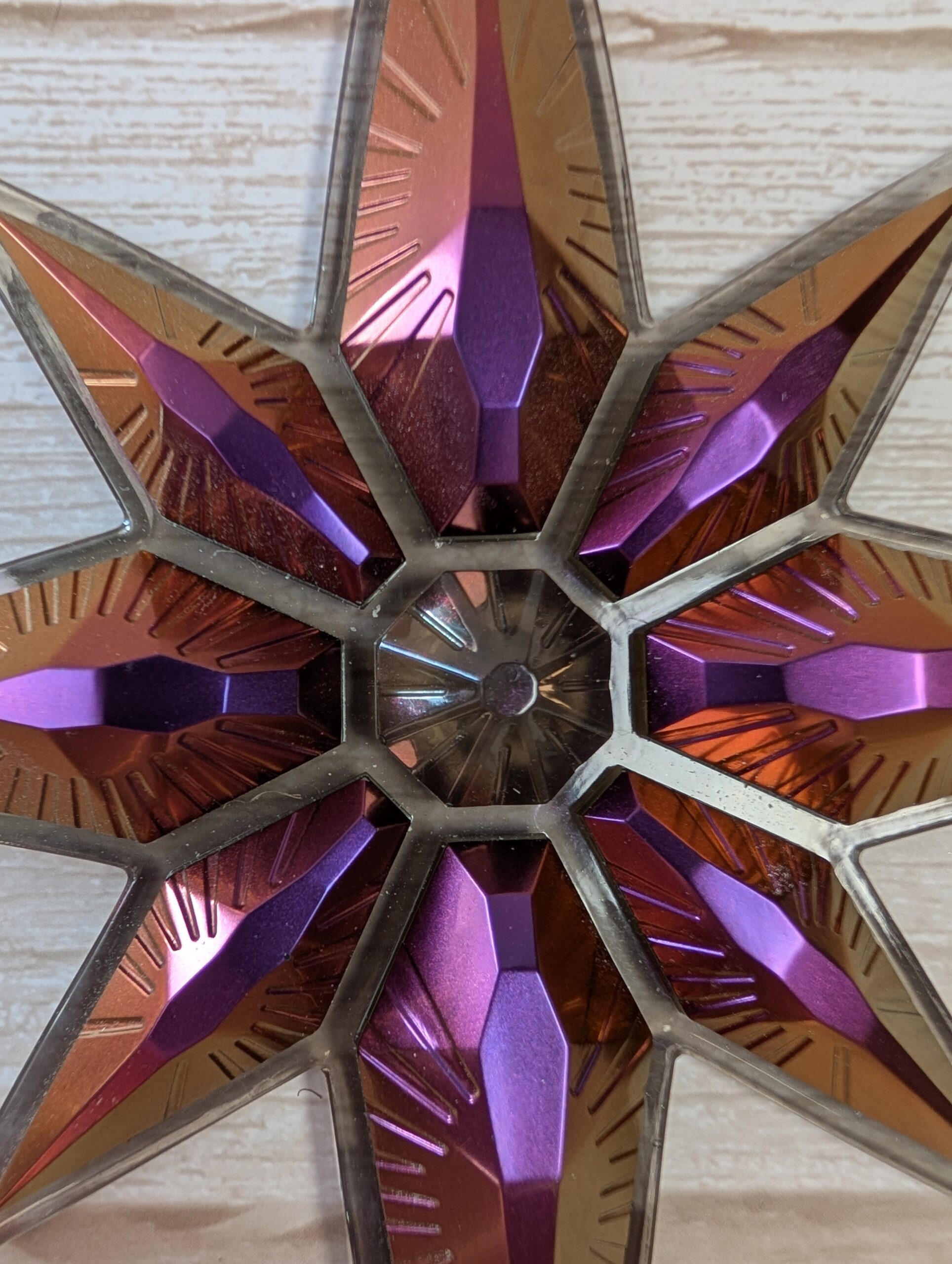 Handmade Chameleon Star Ornament – Purple & Copper Shift - Image 5