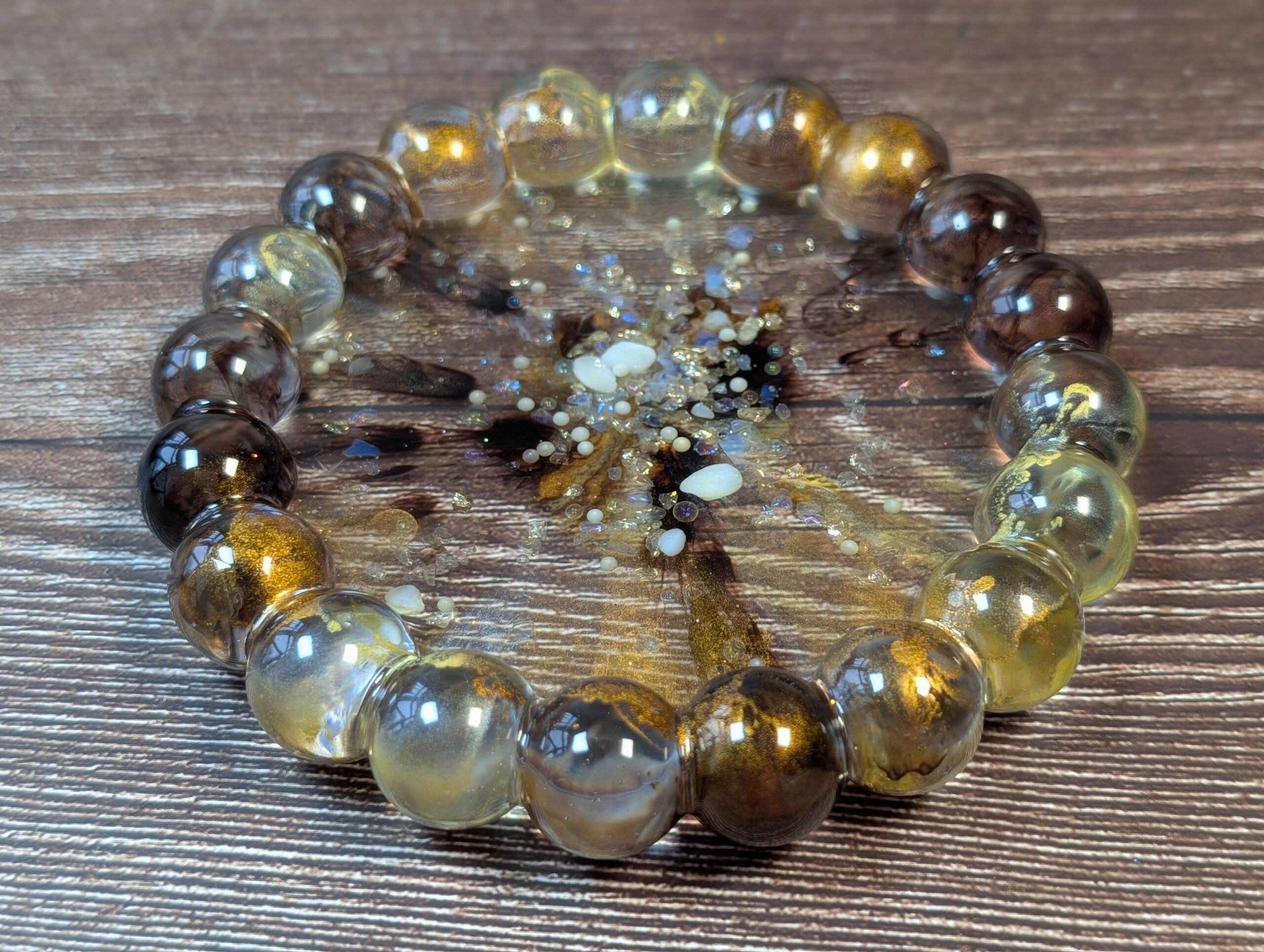 Coffee & Caramel Galaxy Geode Bubble Tray - Image 3