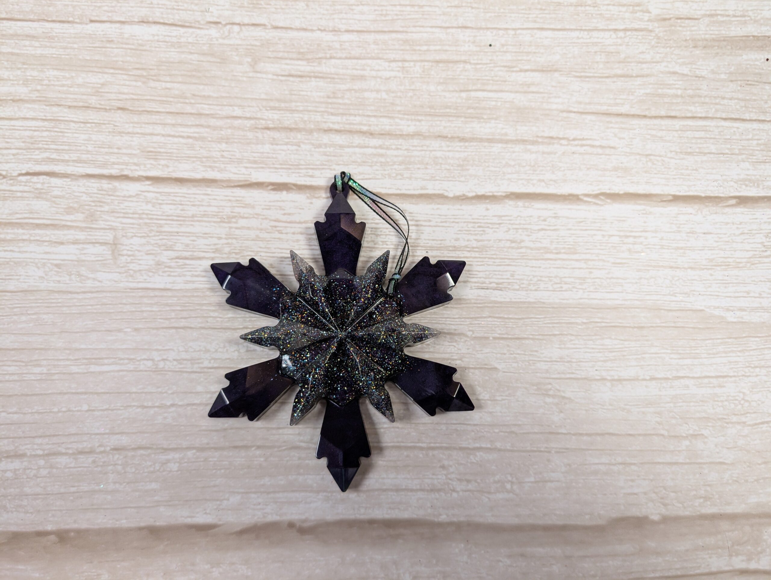 Handmade Resin Snowflake Ornament - Deep Space - Image 3