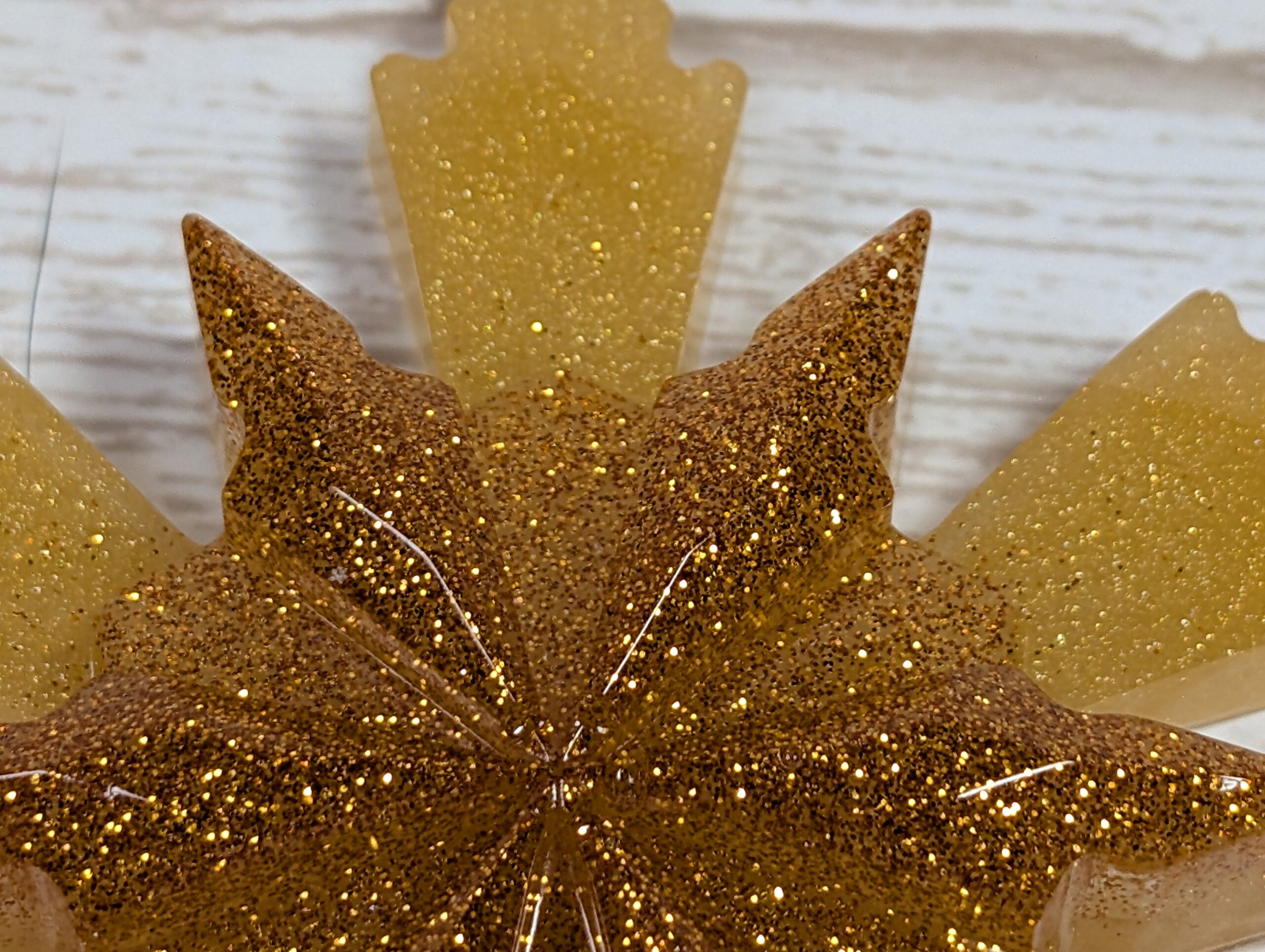 Handmade Resin Snowflake Ornament - Gold - Image 2