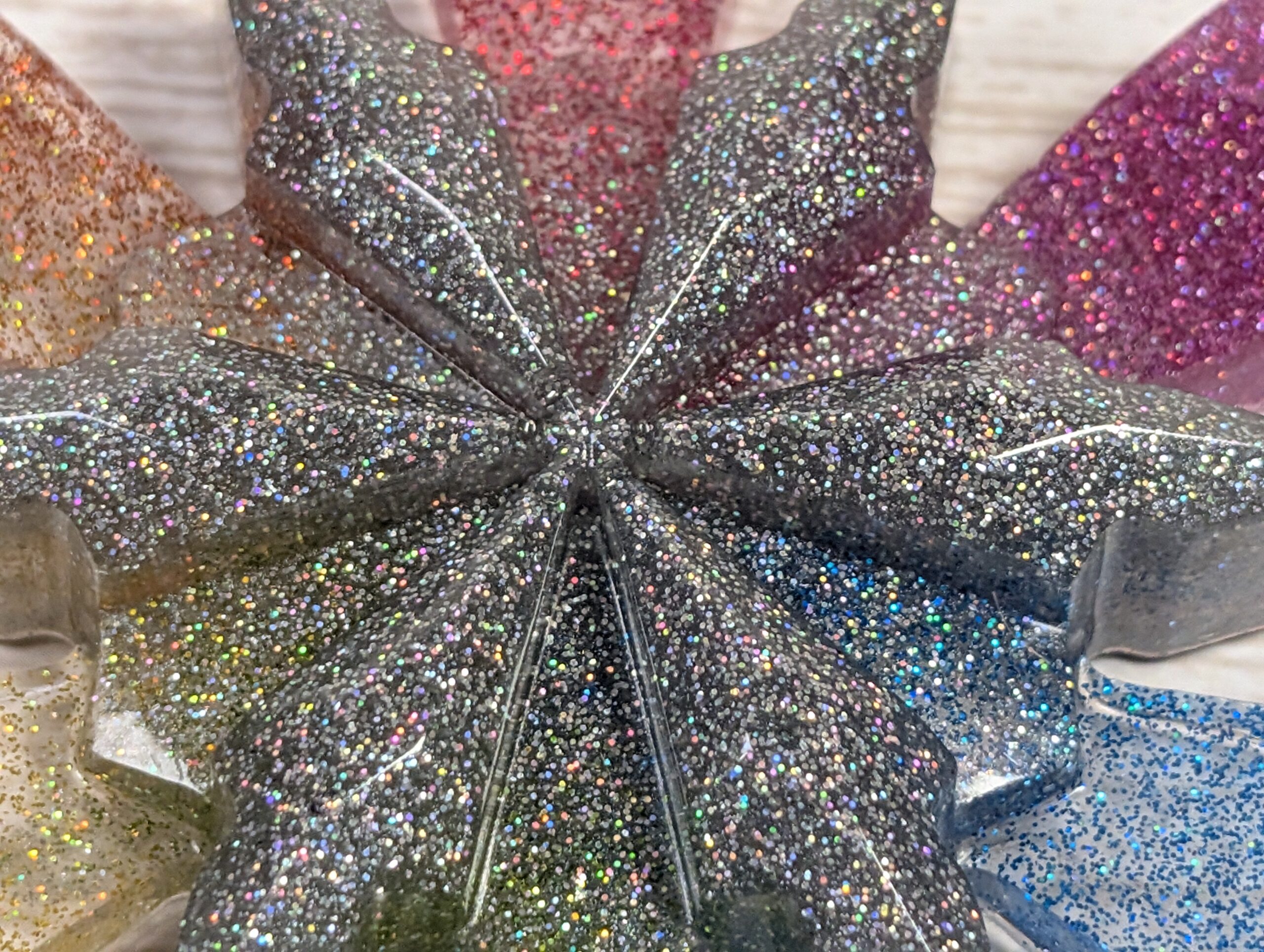 Handmade Resin Snowflake Ornament - Rainbow - Image 3