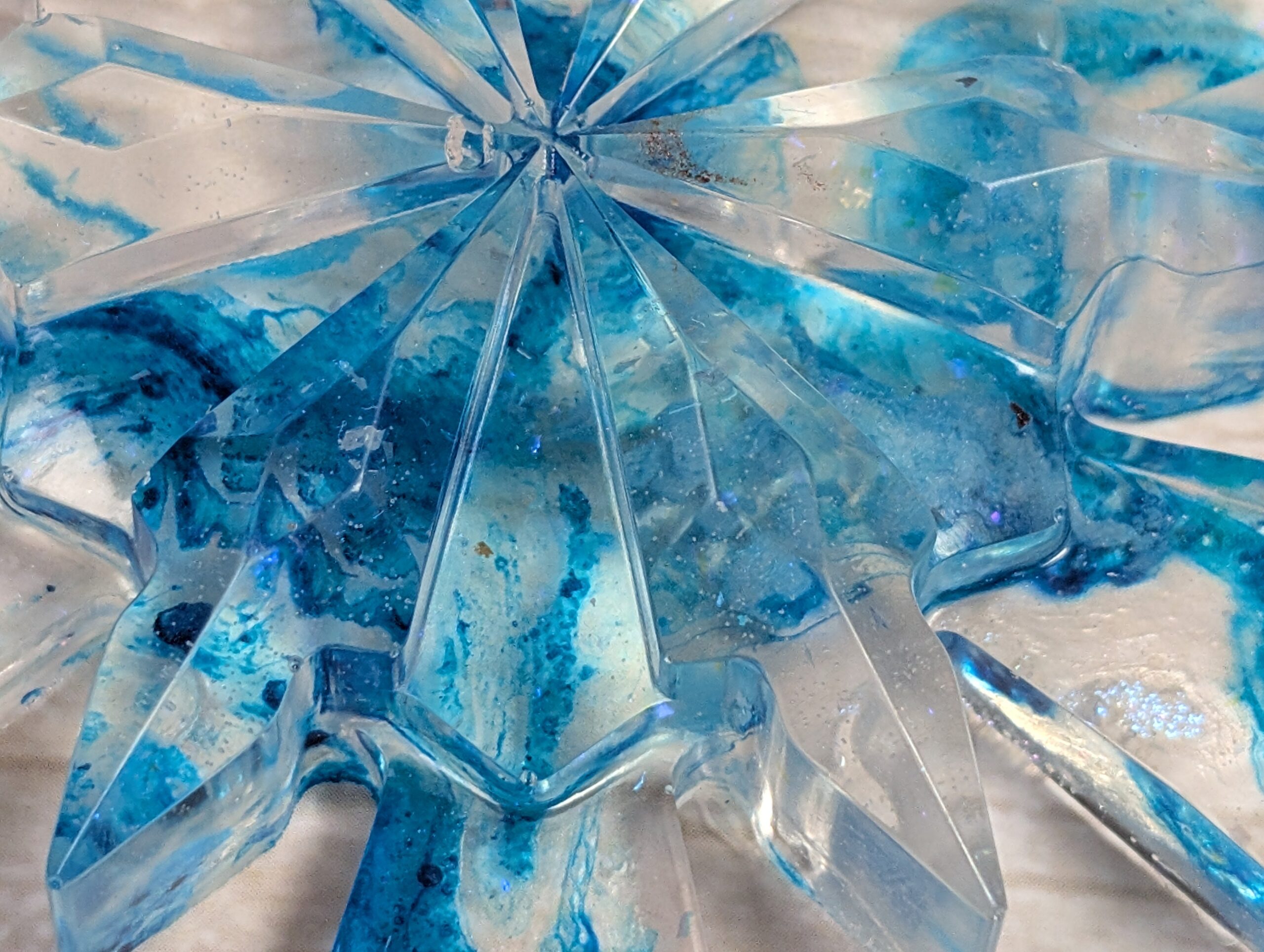 Handmade Resin Snowflake Ornament - Watercolour - Image 2