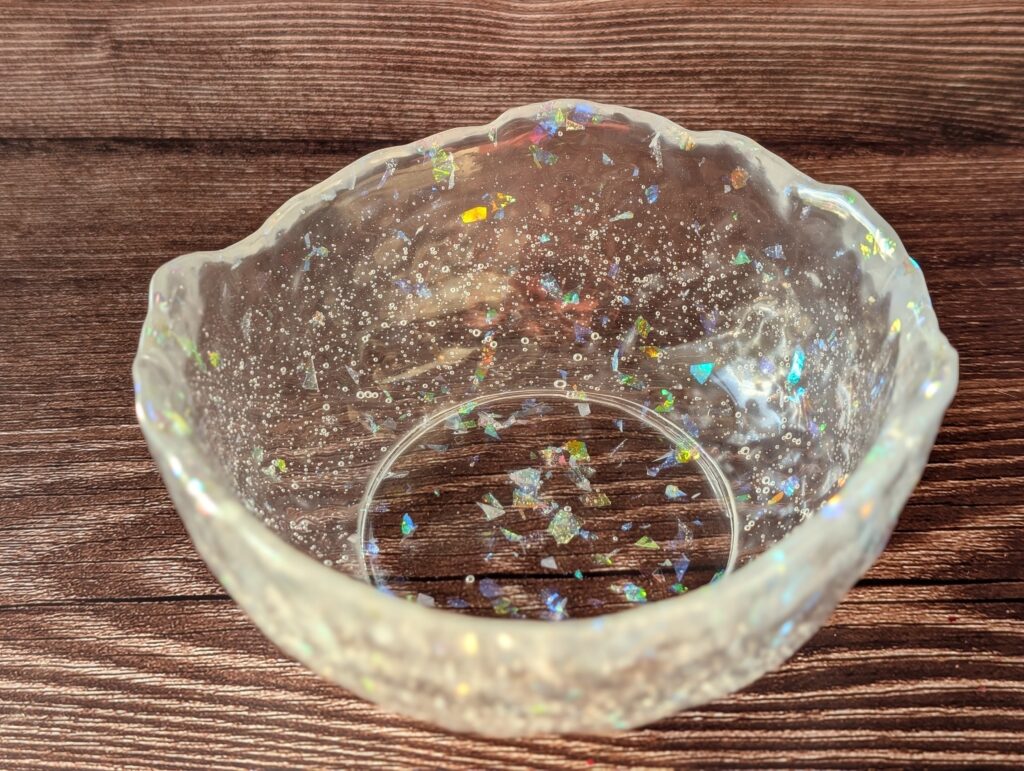 Iridescent Ice Resin Bowl