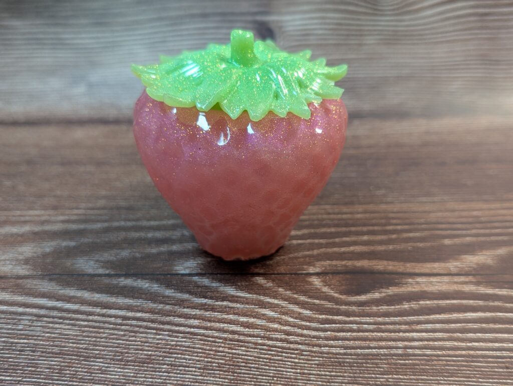 Strawberry Trinket Jar – Handmade Resin Storage Pot