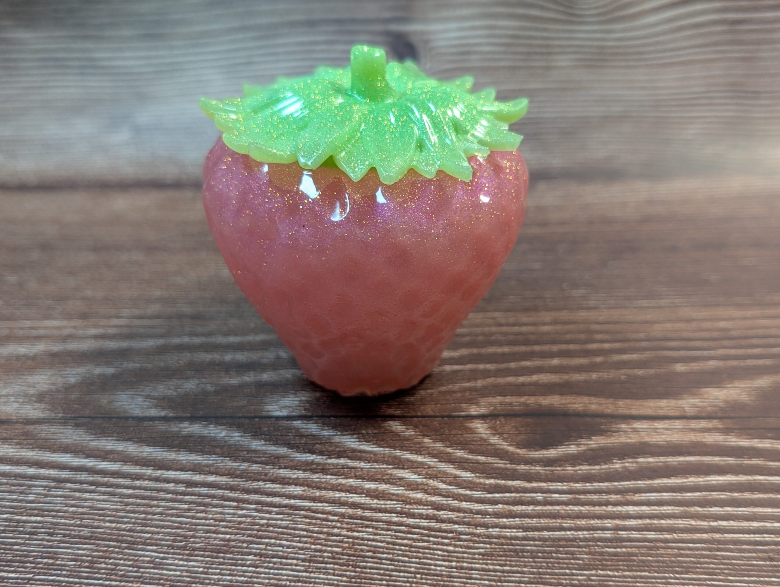 Strawberry Trinket Jar – Handmade Resin Storage Pot