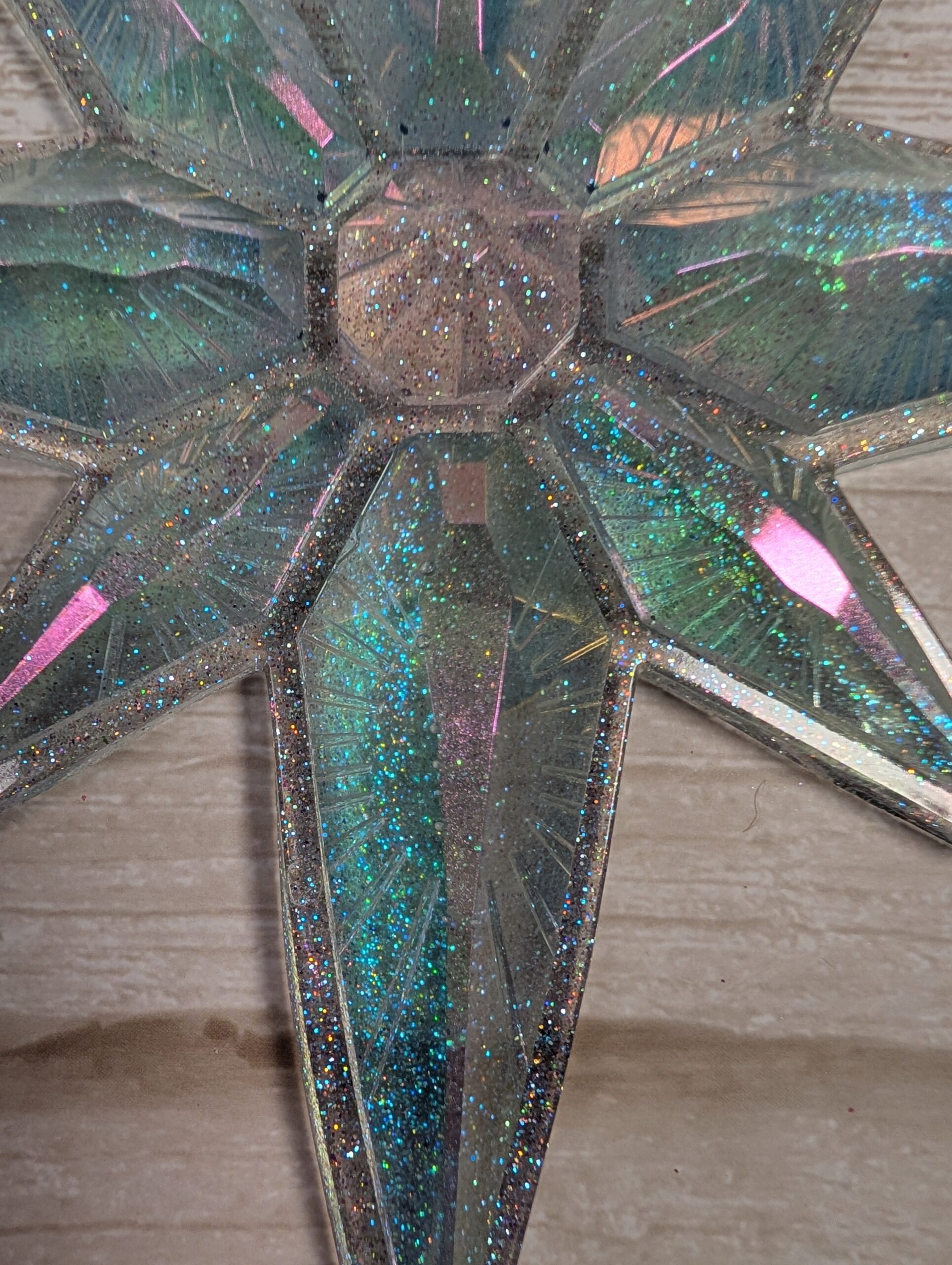 Handmade Chameleon Star Ornament – Winter Fae - Image 3