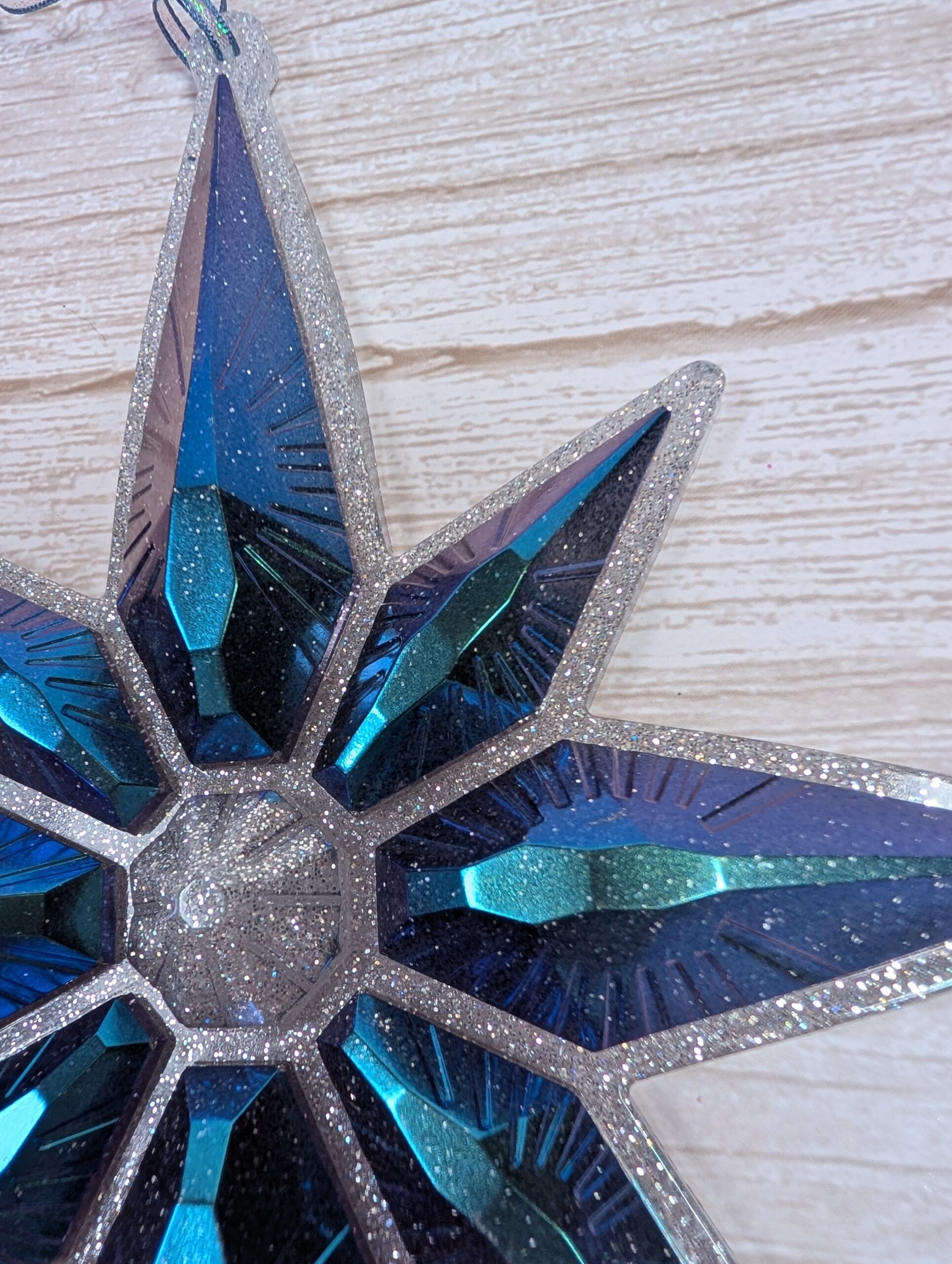 Handmade Chameleon Star Ornament – Glacier - Image 2