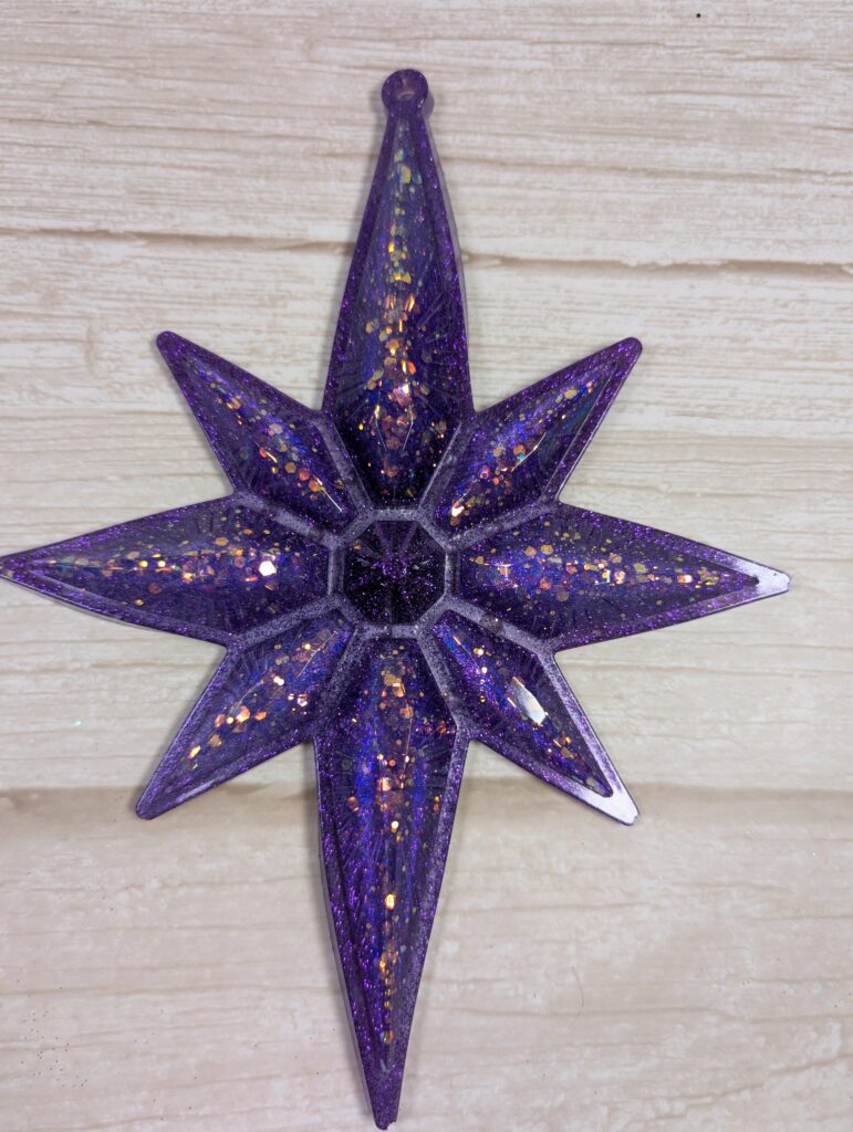 Handmade Chameleon Star Ornament – Purple Dream