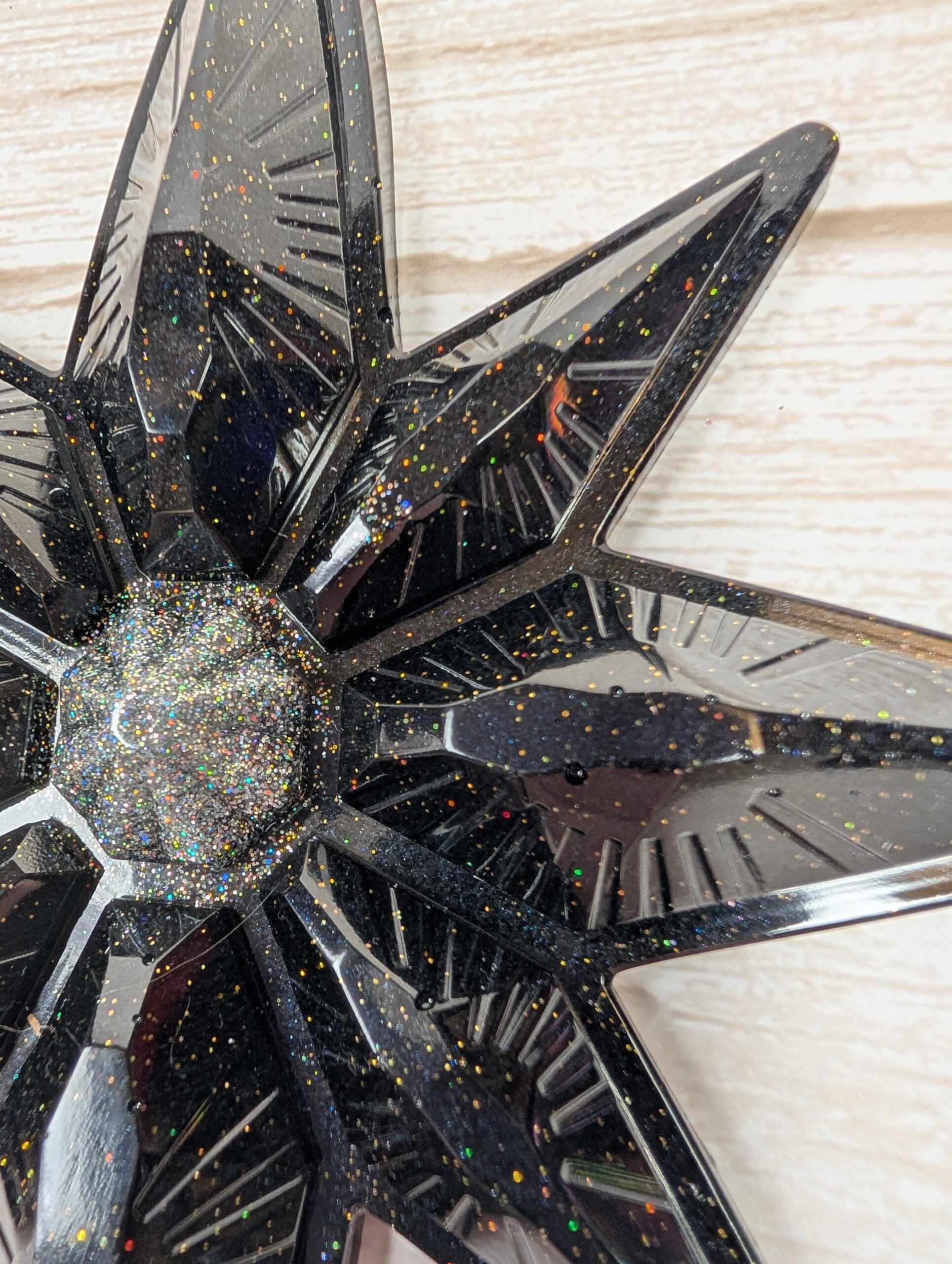 Handmade Chameleon Star Ornament – Monochrome - Image 3