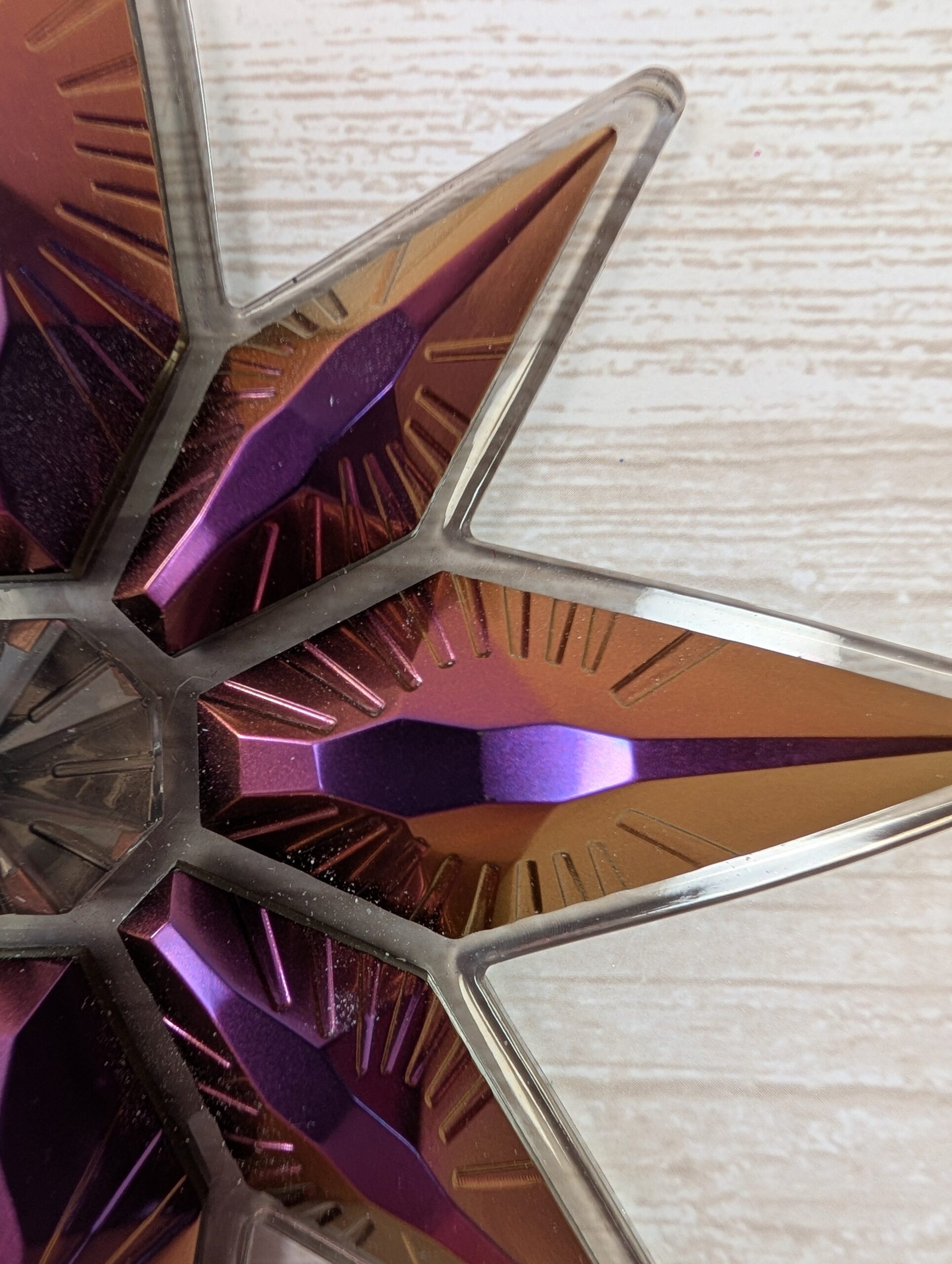 Handmade Chameleon Star Ornament – Purple & Copper Shift - Image 4