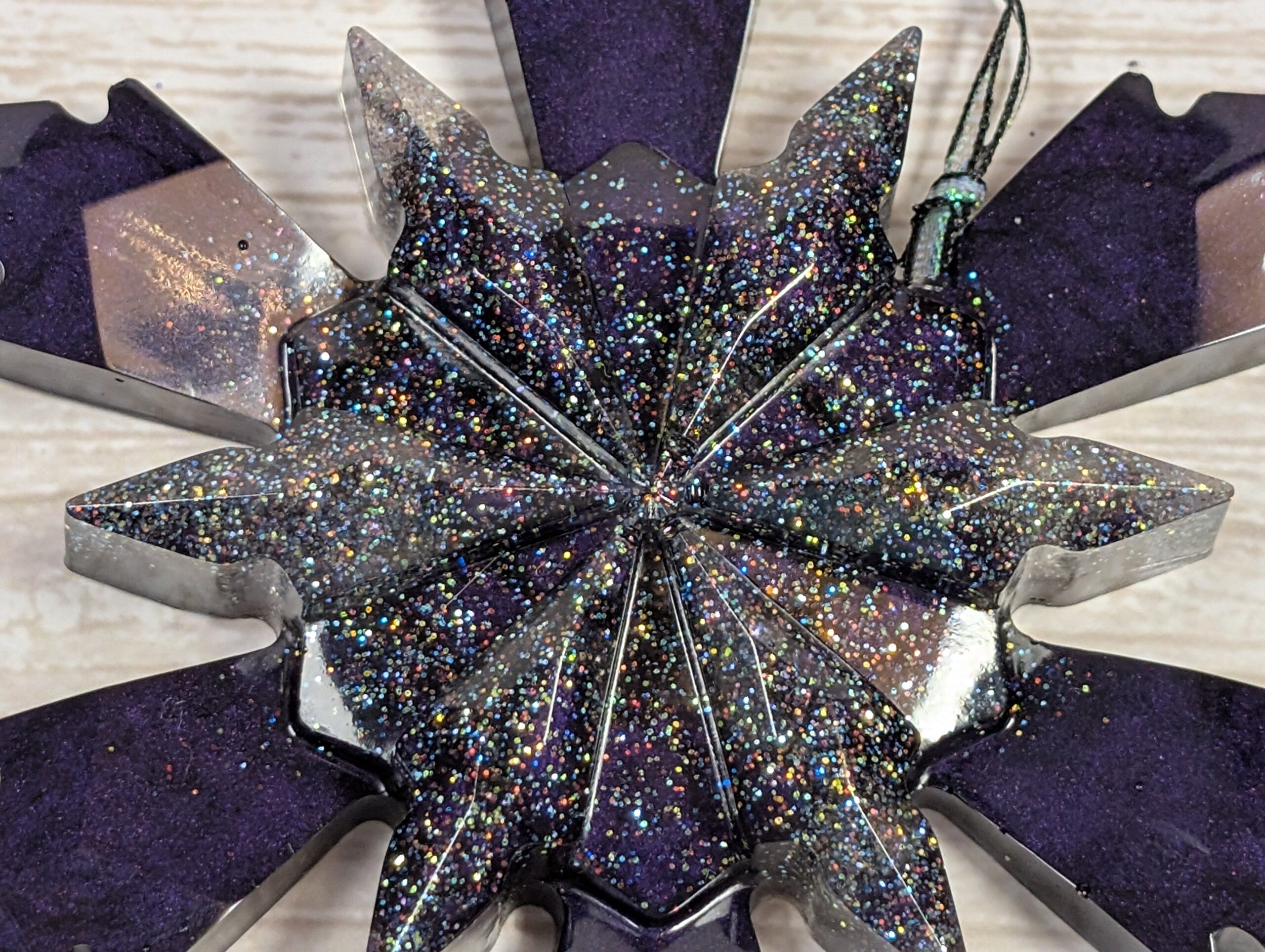 Handmade Resin Snowflake Ornament - Deep Space - Image 2