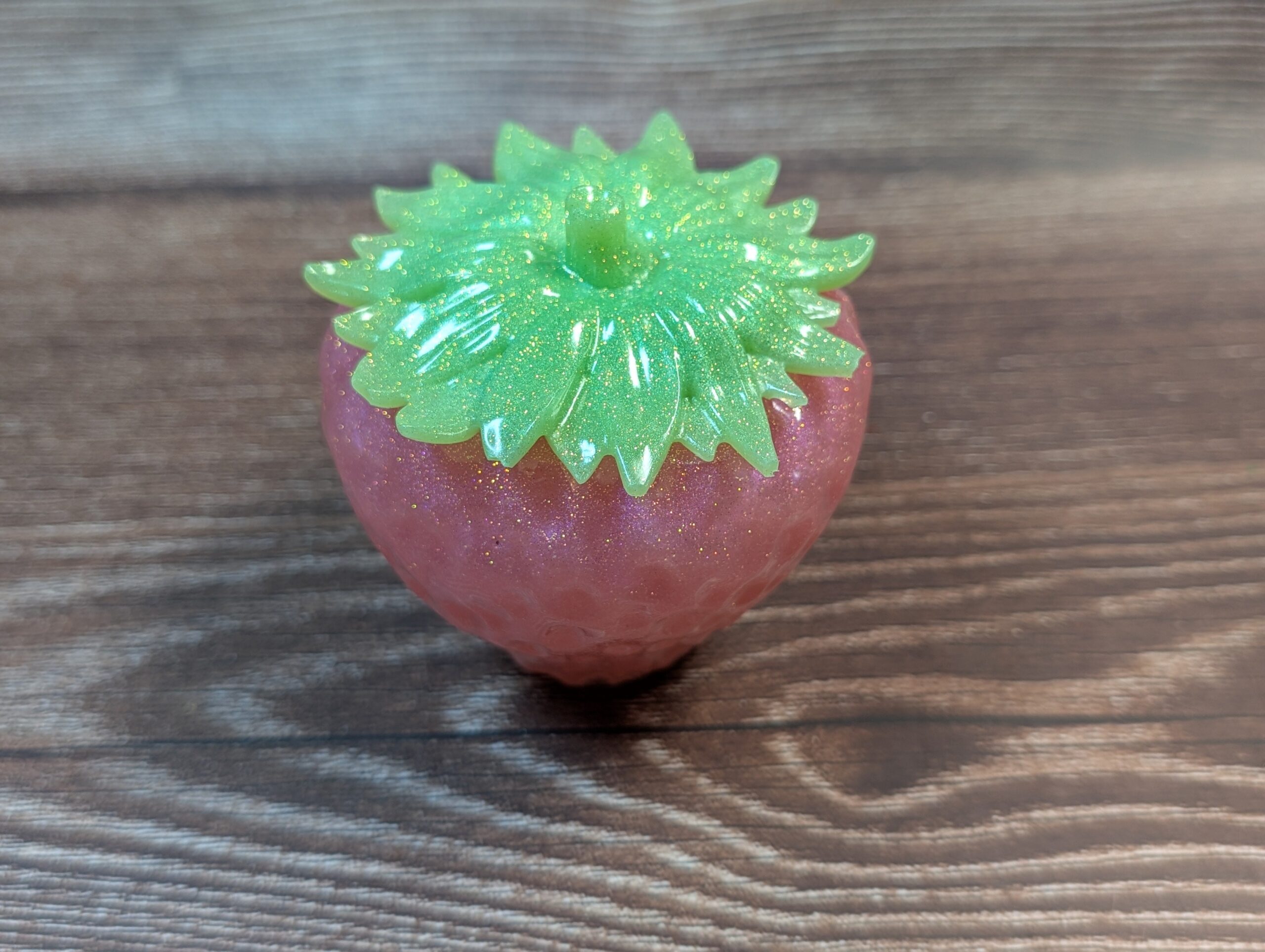 Strawberry Trinket Jar – Handmade Resin Storage Pot - Image 5