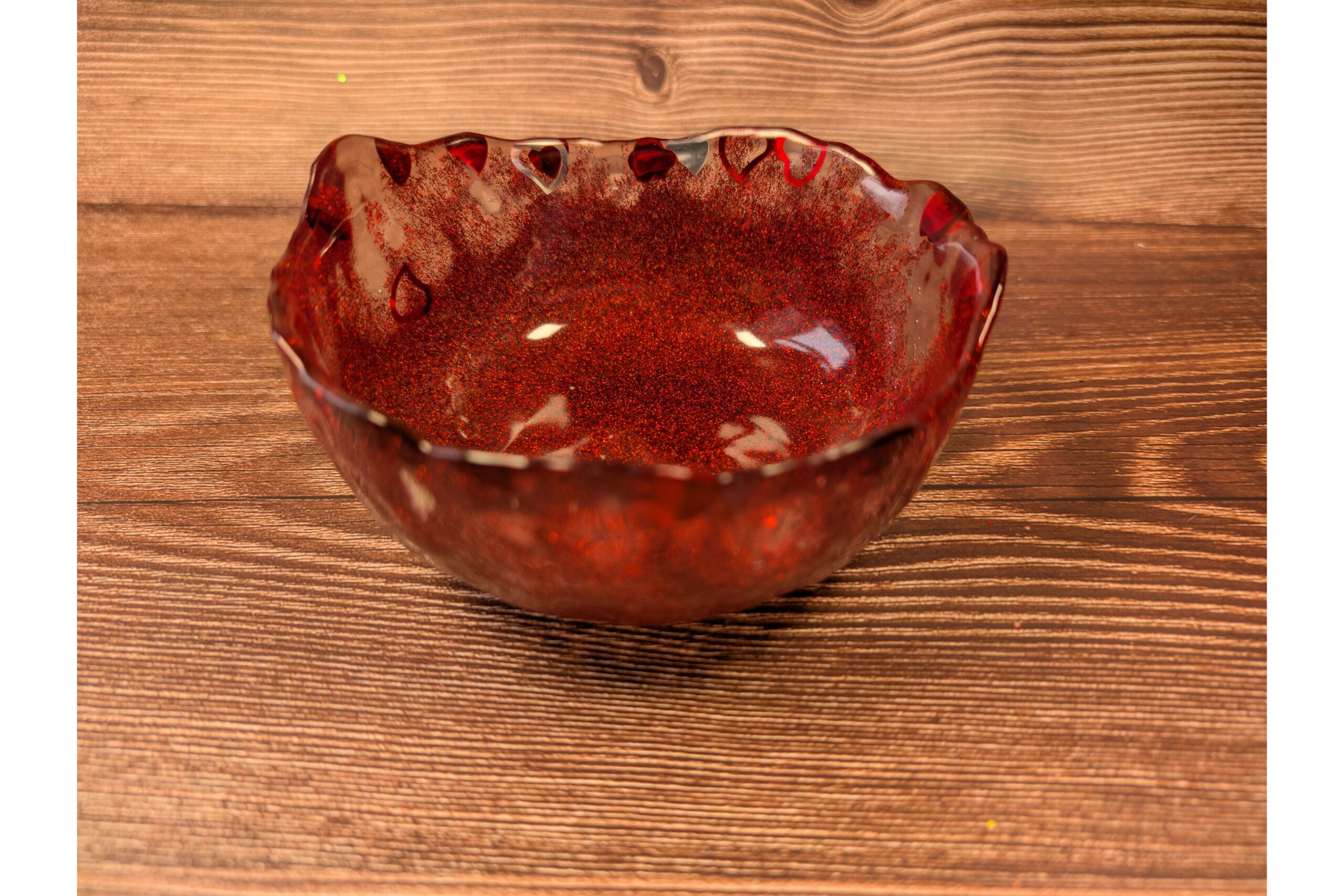 Red Heart Bowl – Resin Trinket Dish - Image 4
