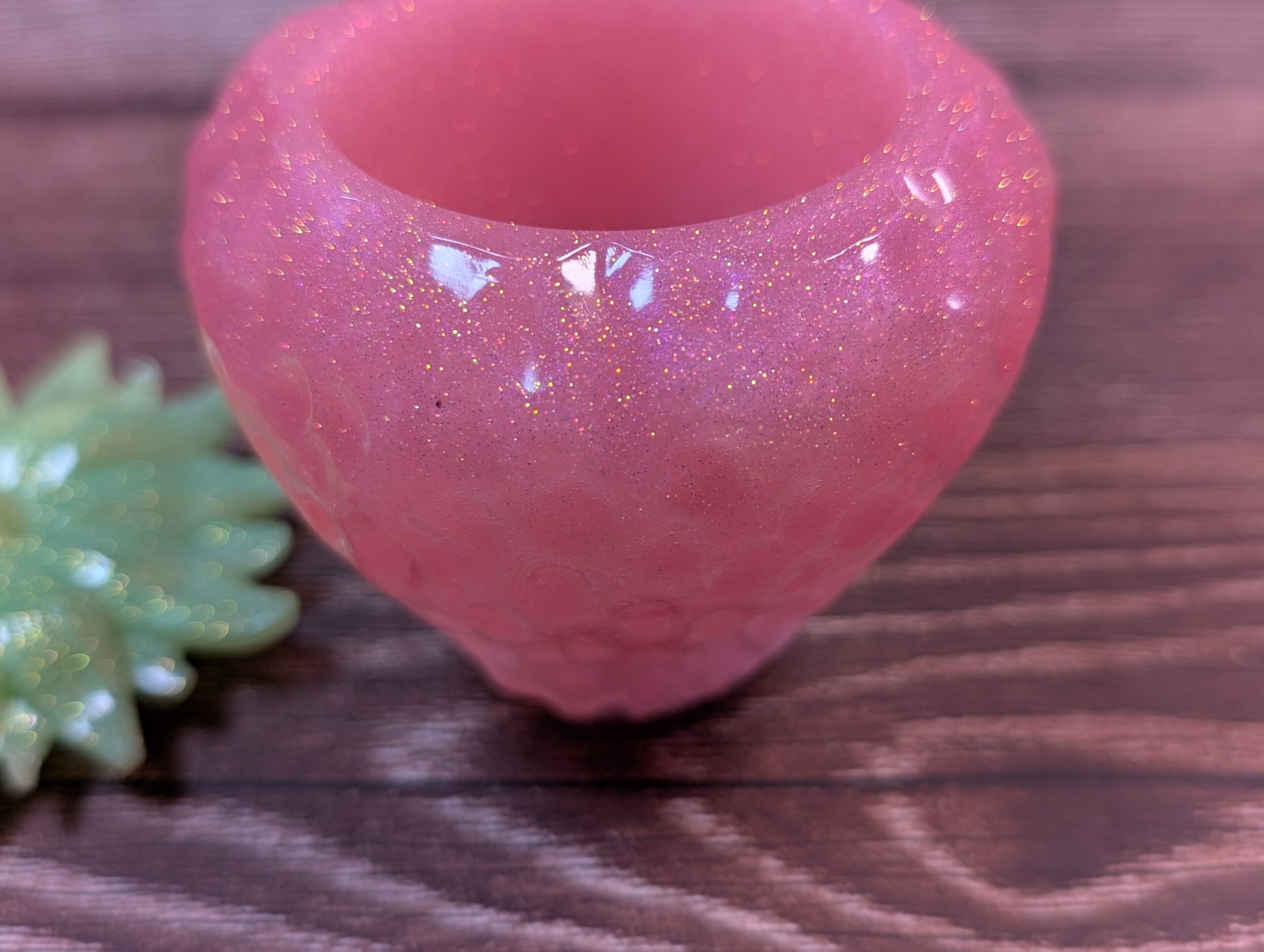 Strawberry Trinket Jar – Handmade Resin Storage Pot - Image 3