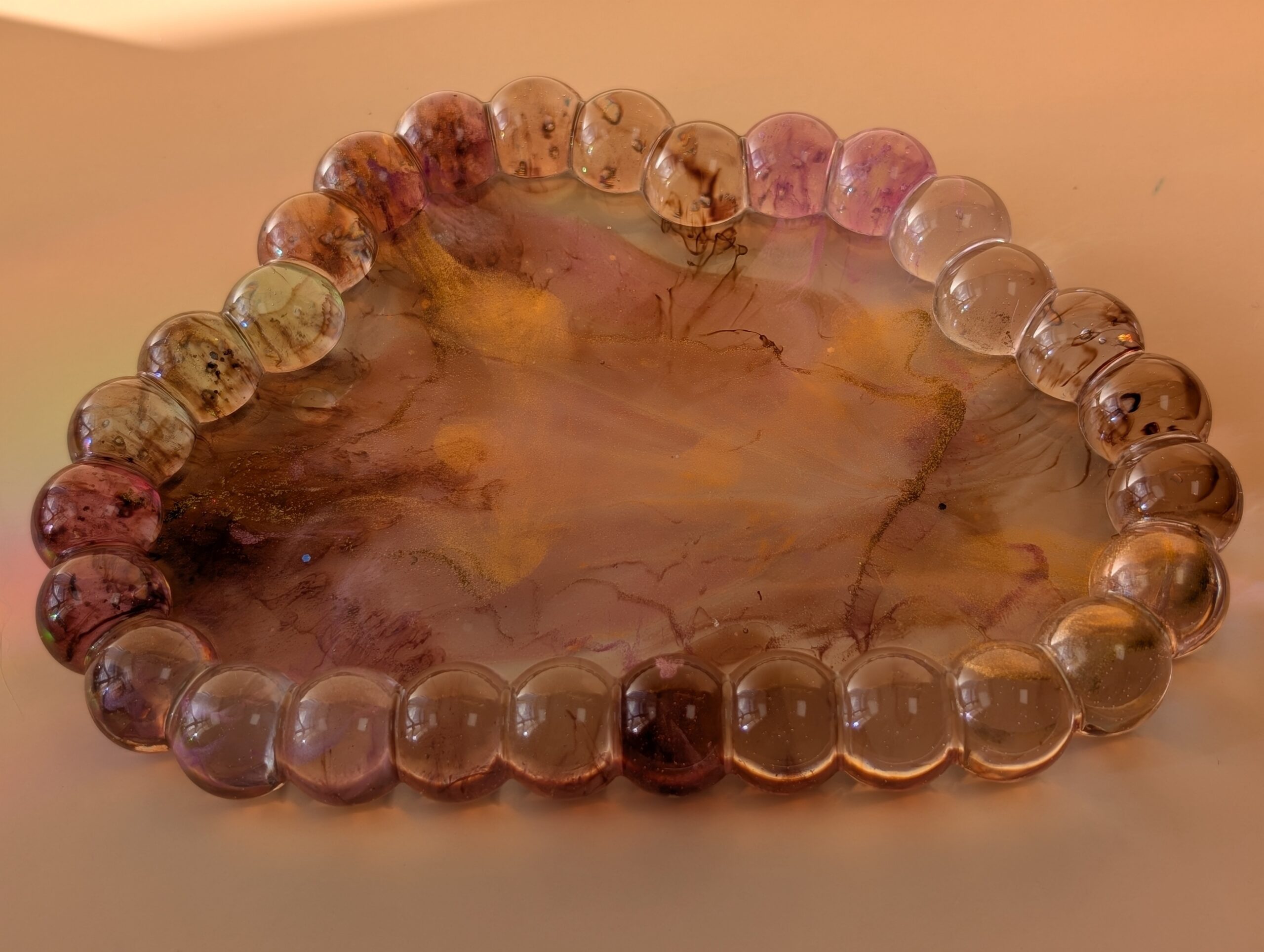 Handmade Bubble Tray - Vintage Rose